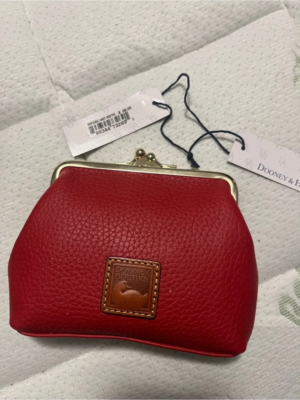 Dooney & Bourke Brown Leather Zip-Around Wristlet Wallet